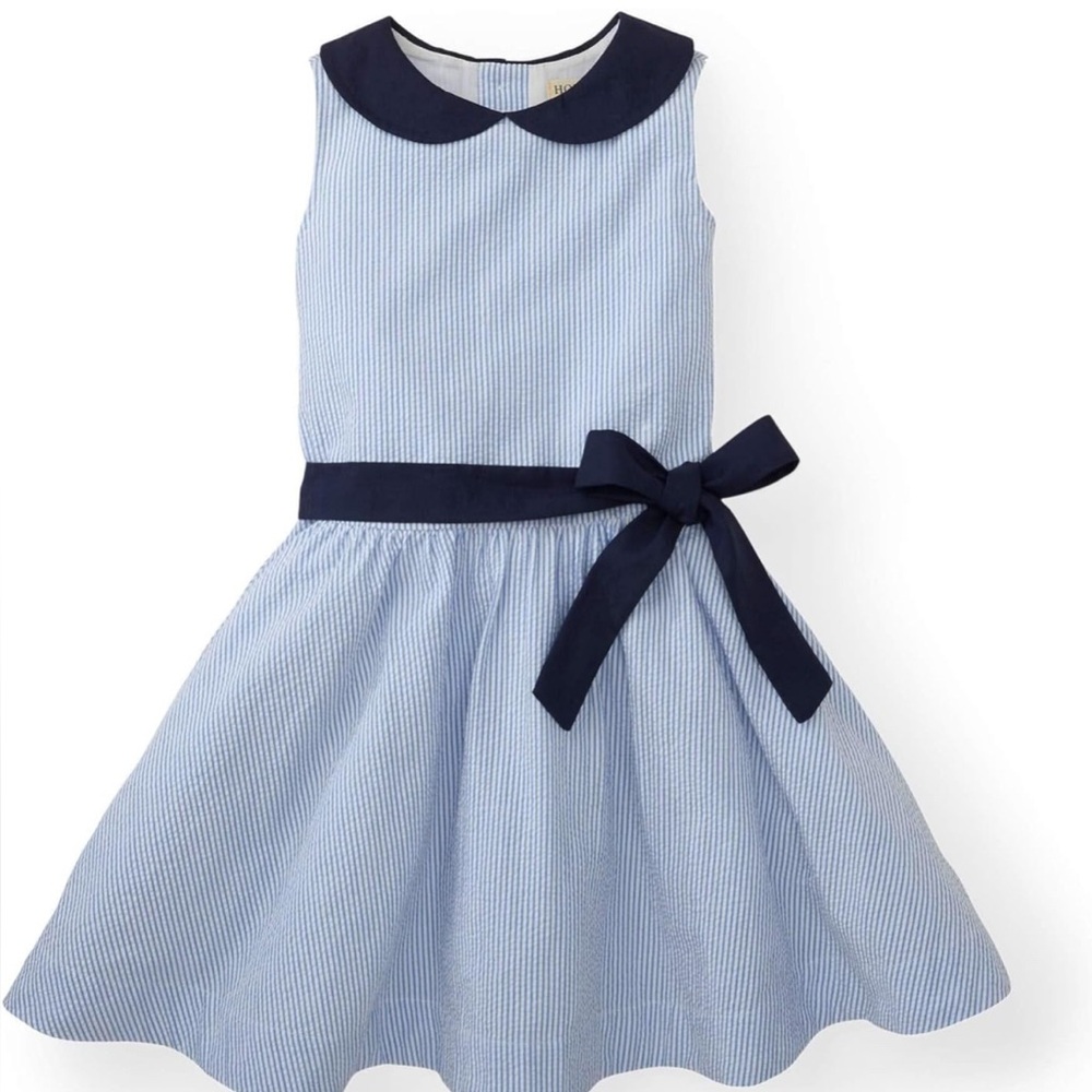 Hope & Henry Girls' Peter Pan Collar Seersucker Dress